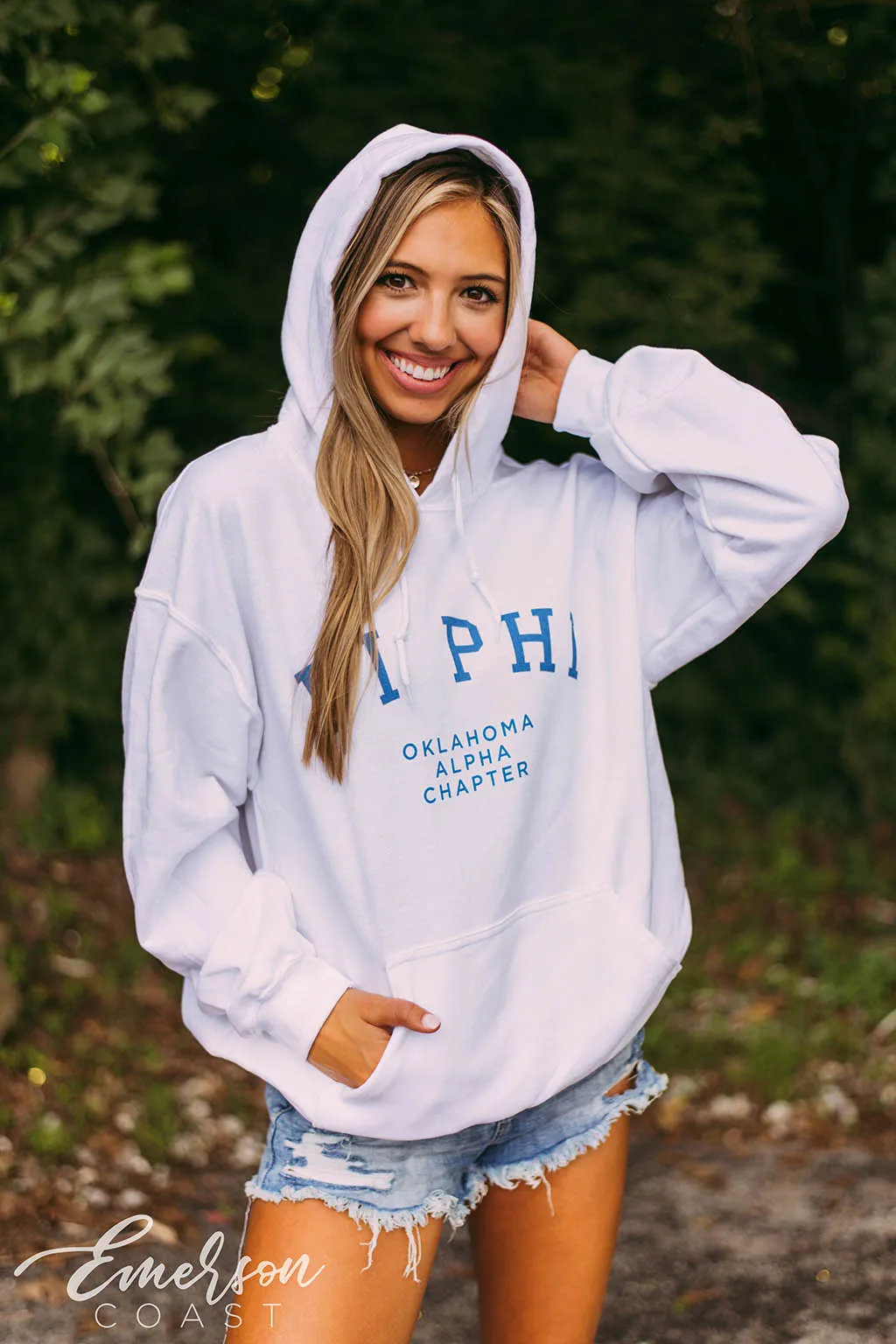 Pi Beta Phi Simple PR White Hoodie