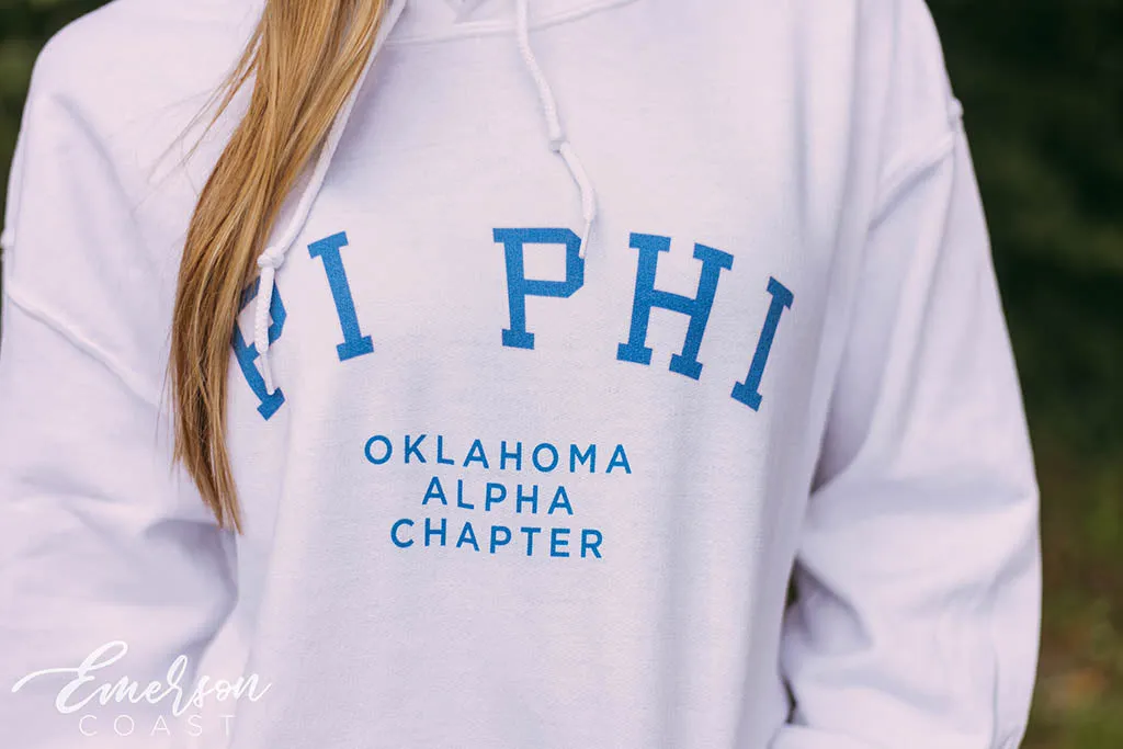 Pi Beta Phi Simple PR White Hoodie