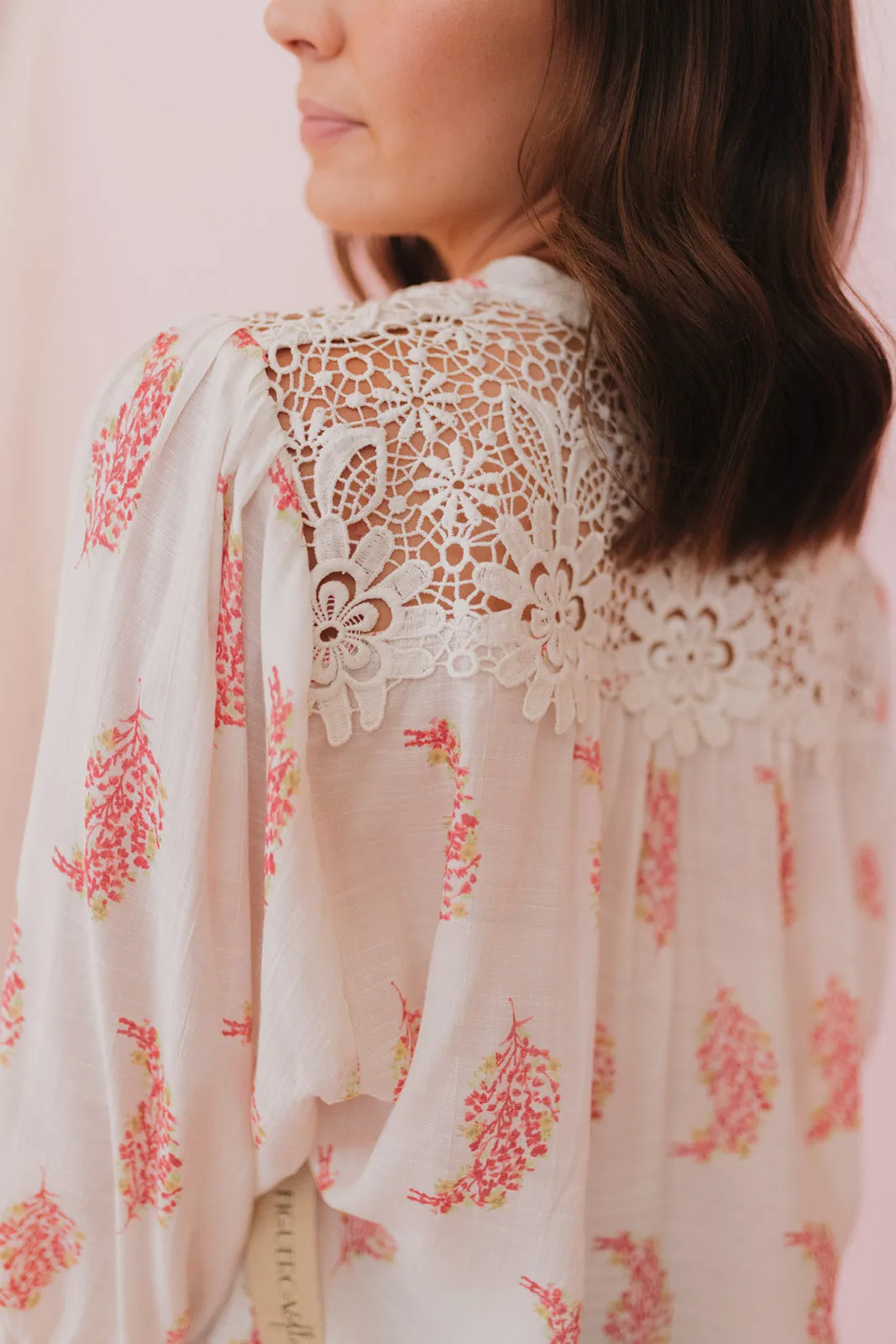 Picking Flowers Ivory Lace Detail Blouse