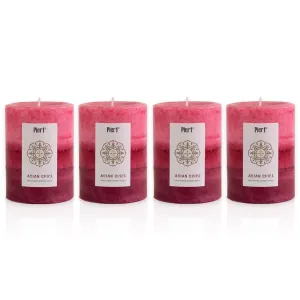 Pier 1 Island Orchard 3x4 Layered Set of 4 Pillar Candles