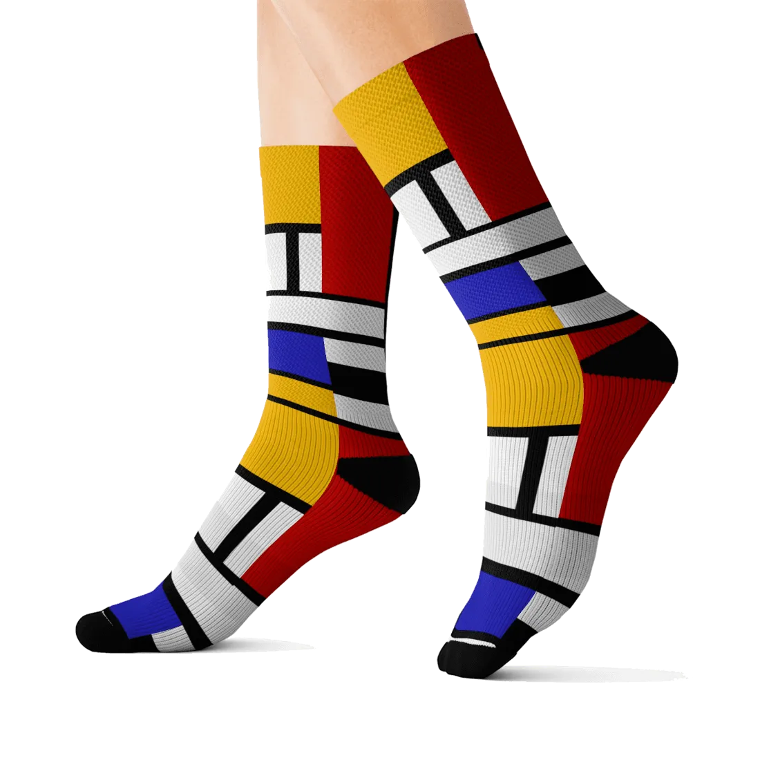 Piet Mondrian - Composition with Red, Yellow, and Blue - 1942 Artwork Socks