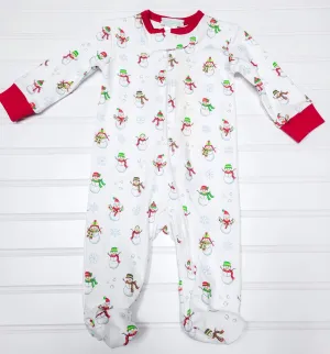 Pima Knit Footie - Snowmans