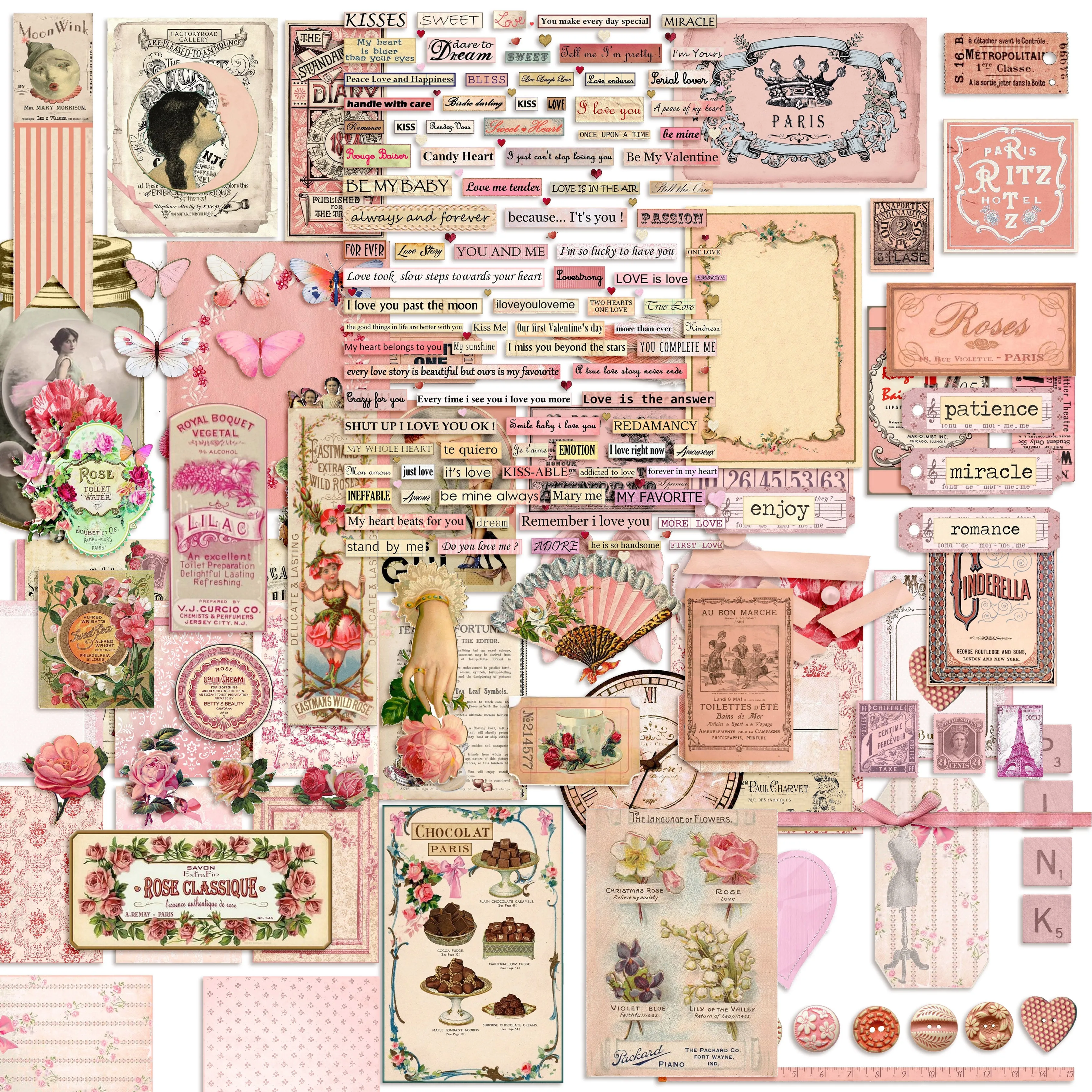 Pink Ephemera Embellishment Pack - 7435