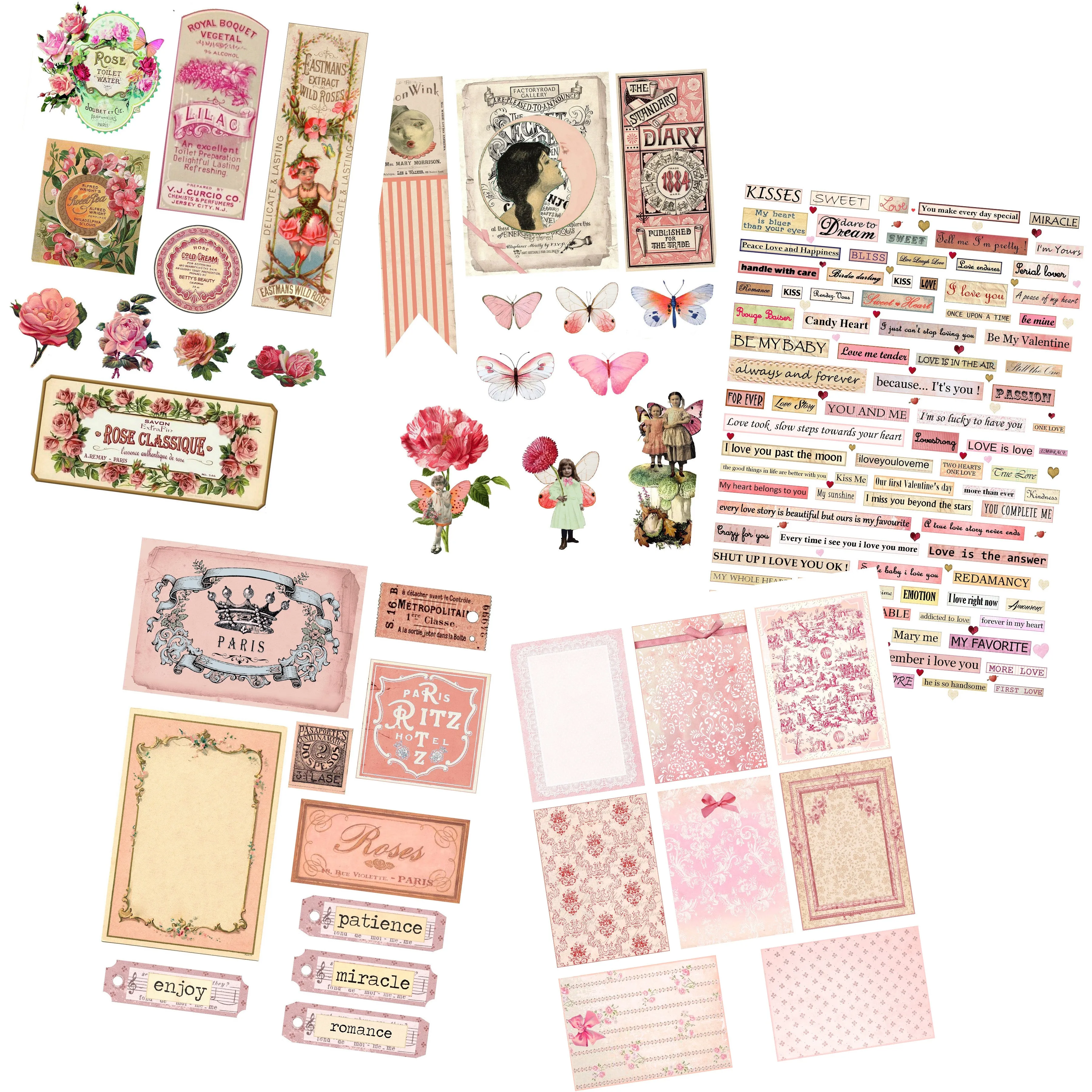 Pink Ephemera Embellishment Pack - 7435