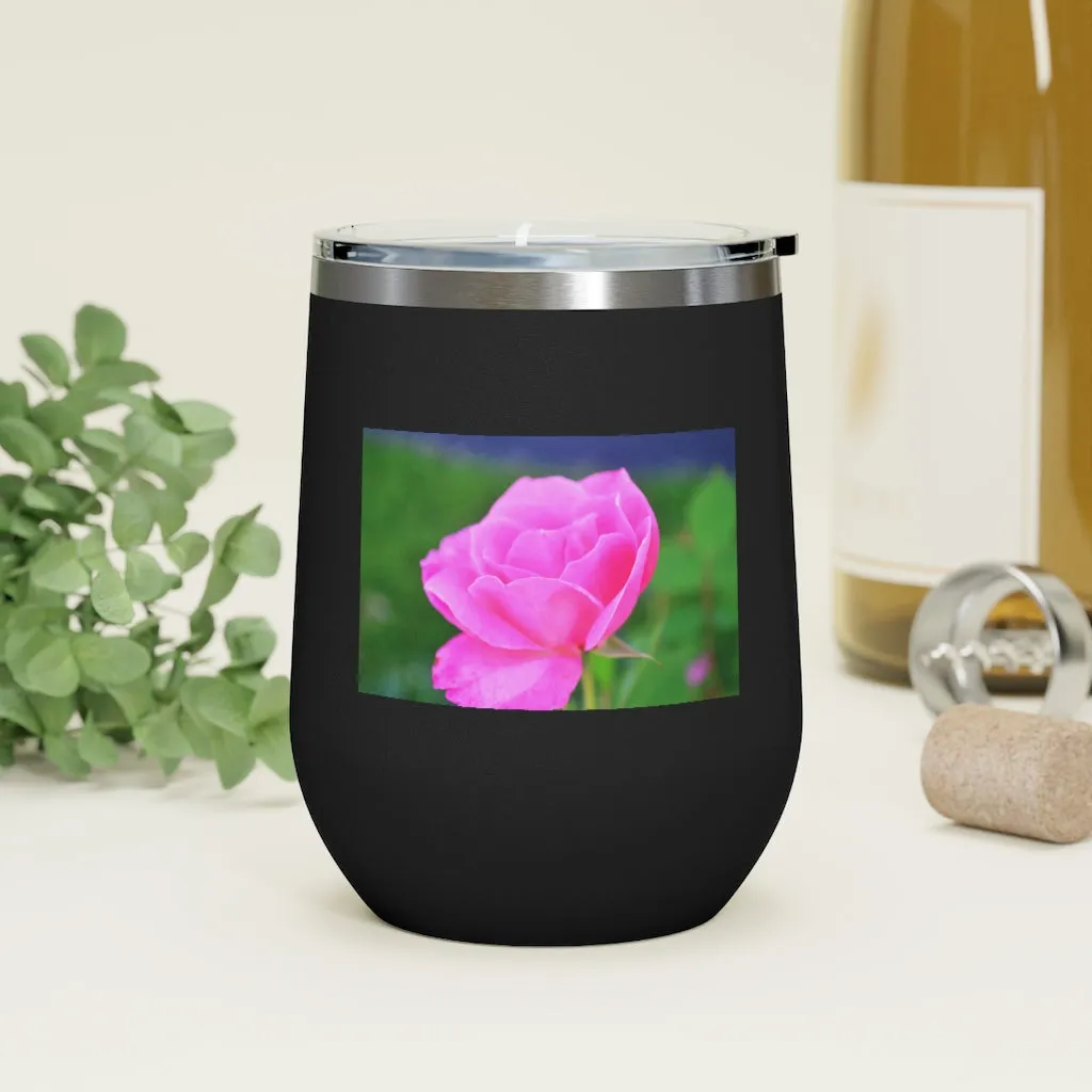 Pink Flower 12oz Insulated Wine Tumbler