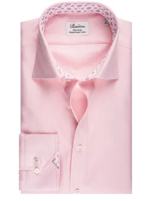 Pink Flowers Inlay Fitted Body Shirt