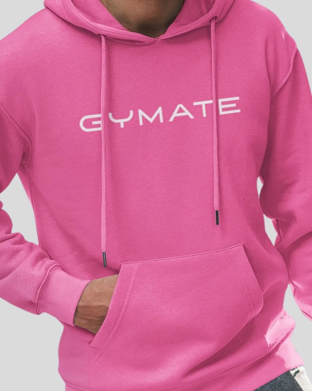 Pink Hoodies Mens Designer Gymate Original [large logo]