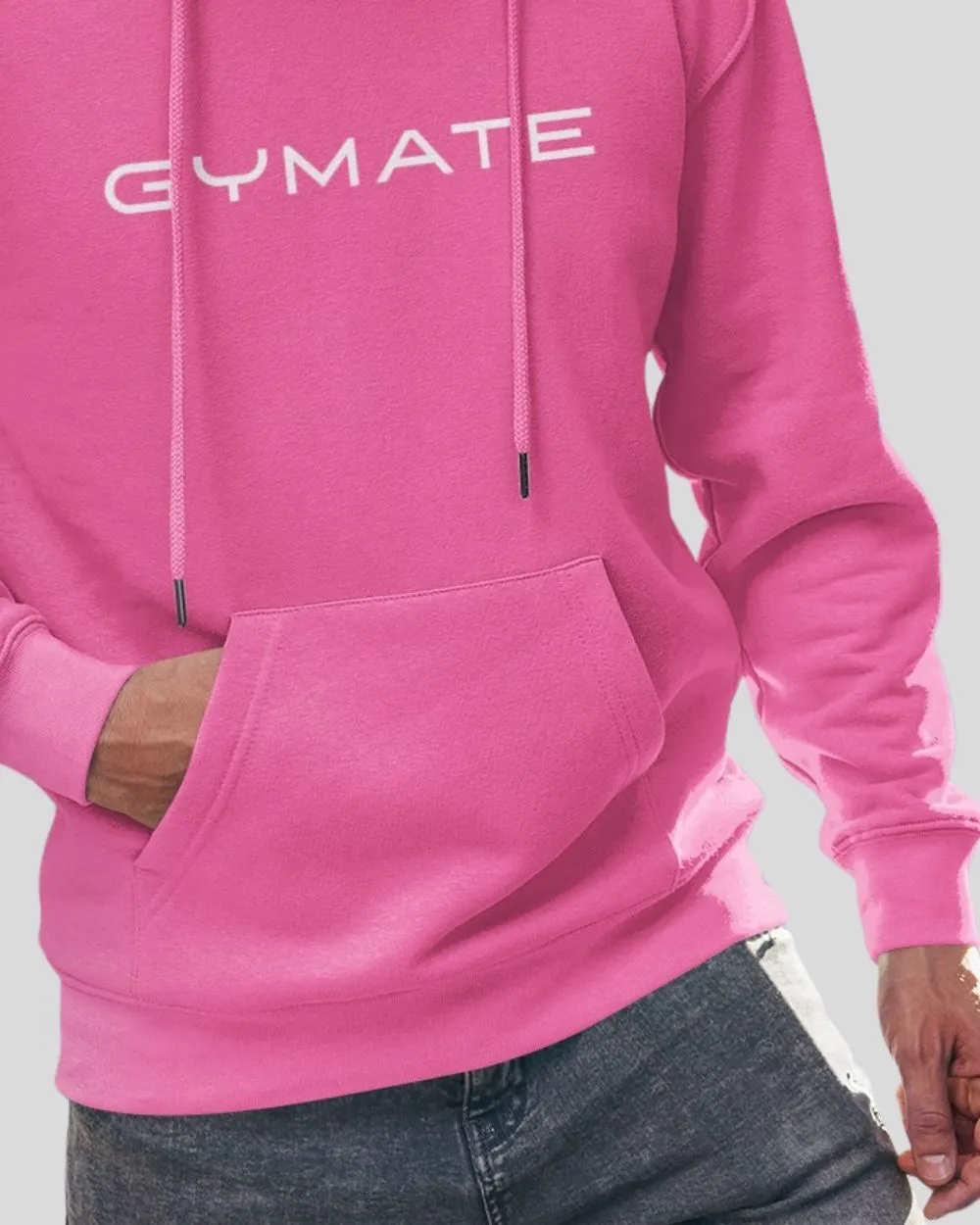 Pink Hoodies Mens Designer Gymate Original [large logo]