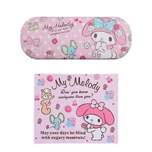 Pink Kitty Hard Shell Eyeglasses Cases Cartoon Protective Case with Glasses Cloth Storage Box Holder for Girl Teen-4