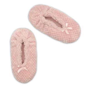 Pink Textured Flannel Classic Fuzzy Babba® Slipper Socks