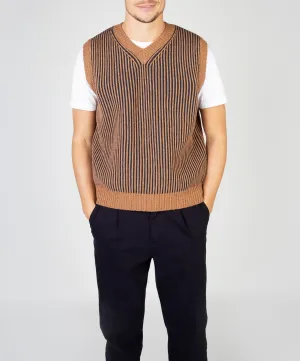 Pinstripe Vest Nutmeg