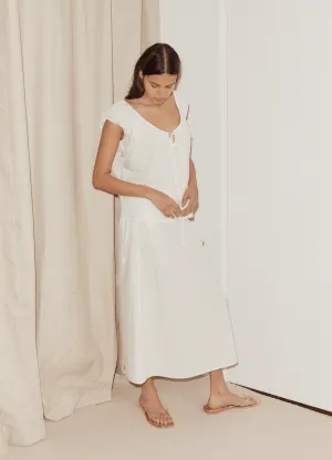 Pintuck Skirt White
