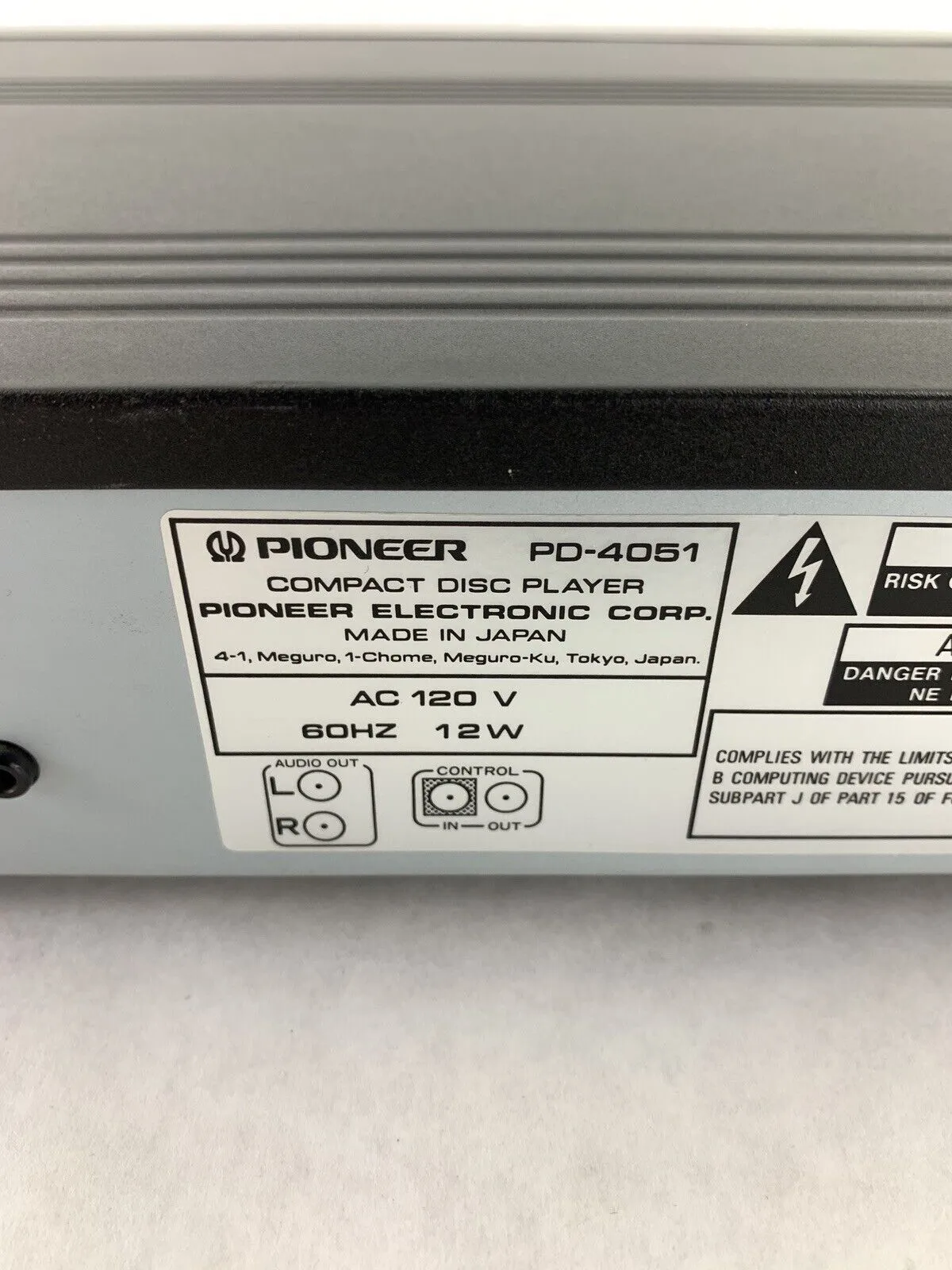 Pioneer Compact Disc Player PD-4051 No Remote