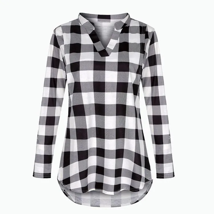 Plaid Casual Long Sleeve Nursing Top (5 colors)
