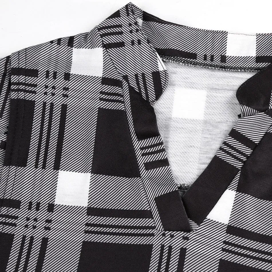 Plaid Casual Long Sleeve Nursing Top (5 colors)