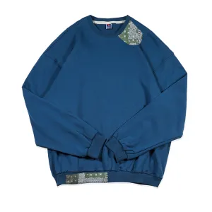 Plant Dyed Sweater Indigo Patch Casual Sweater