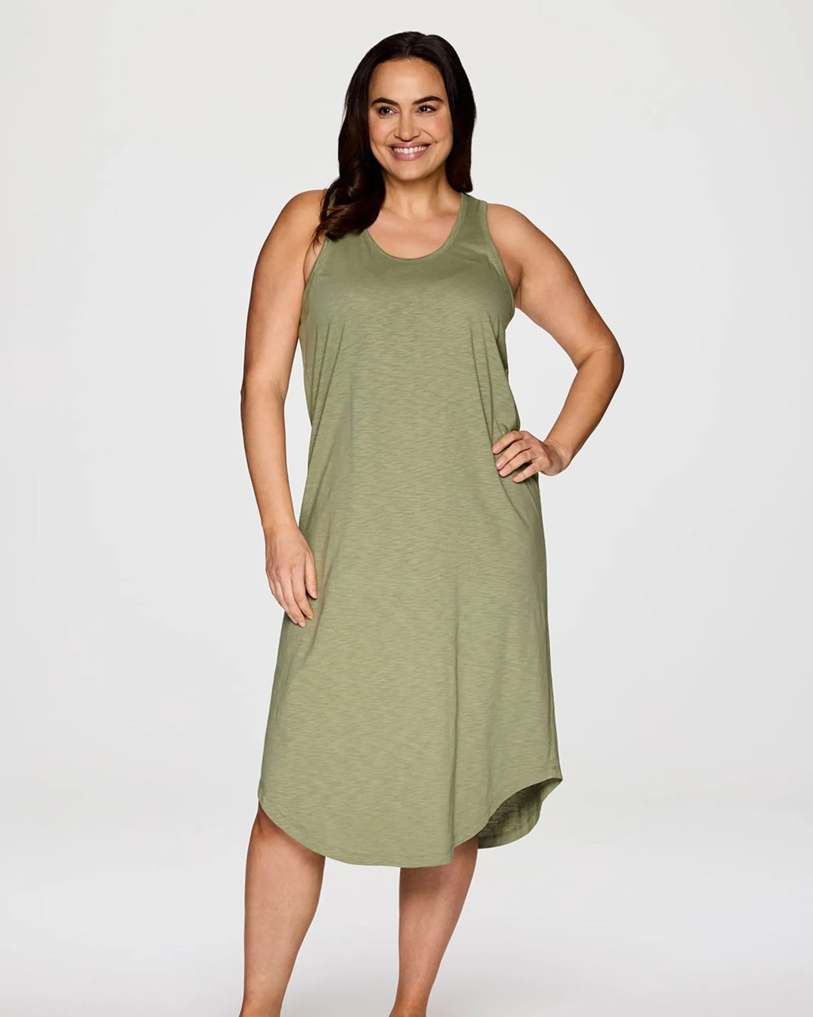 Plus Weekender Midi Tank Dress | Olive