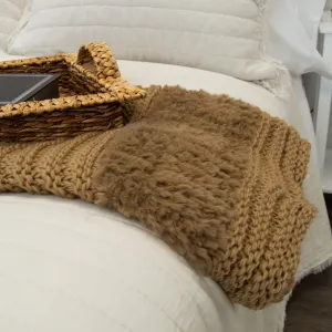 Plush Knit Throw - Camel