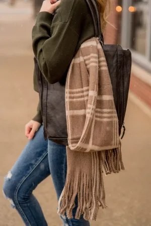 Plush Plaid Fringe Scarf