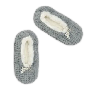 Plush Textured Grey Brookstone Fuzzy Babba® Slipper Socks