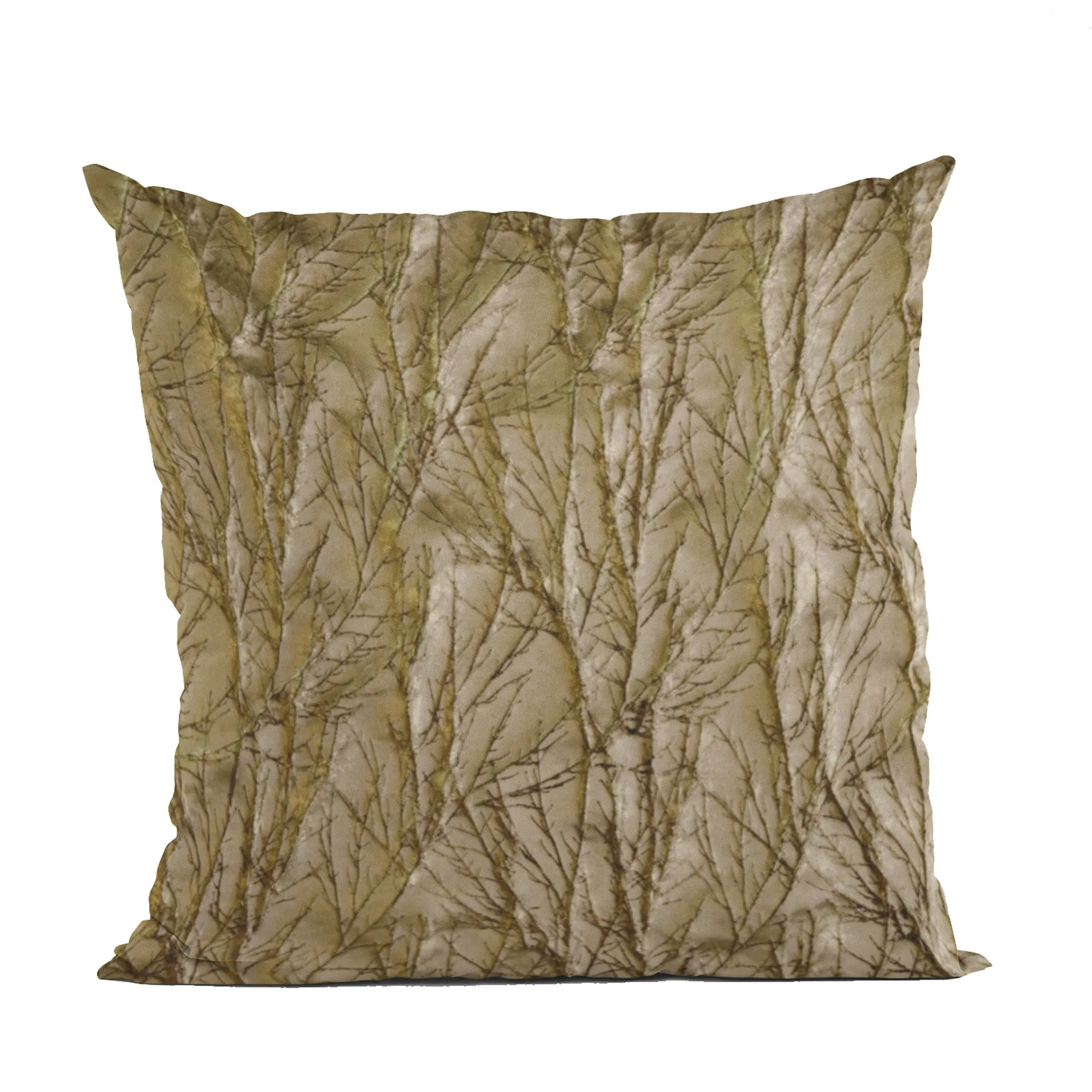 Plutus Burnished Bronze Yarns Shiny Fabric With Twig Pattern Luxury Throw Pillow