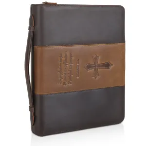Polare Full Grain Leather Bible Case Book Protective Holder Bible Cover Church Bag Christian Religious Carrying Organizer Portfolio