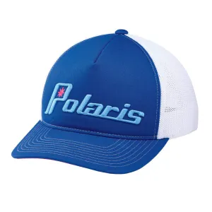 Polaris  Light Blue Womens Adjustable Mesh Snapback Hat w Retro Logo