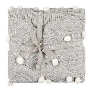 PomPom Blanket Grey/White