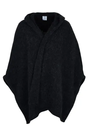 Poncho Cape Open Front Wrap - Black