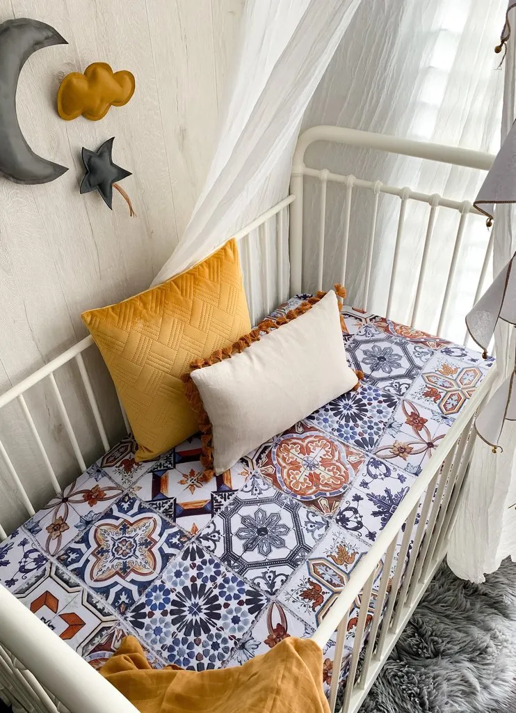 Pop Ya Tot - Cotton Muslin Cot Sheet - Tori's Tile