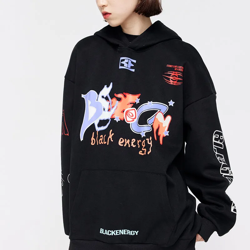 PopFlying Graphic Hoodie Printing Letter