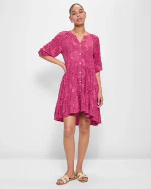 popular  Long Sleeve Button Through Mini Dress
