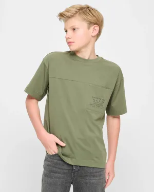 popular  Oversized Graphic Print T-shirt - Khaki