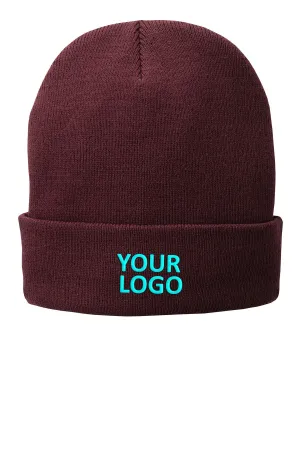 Port & Company Fleece Lined Customized Knit Caps, Maroon
