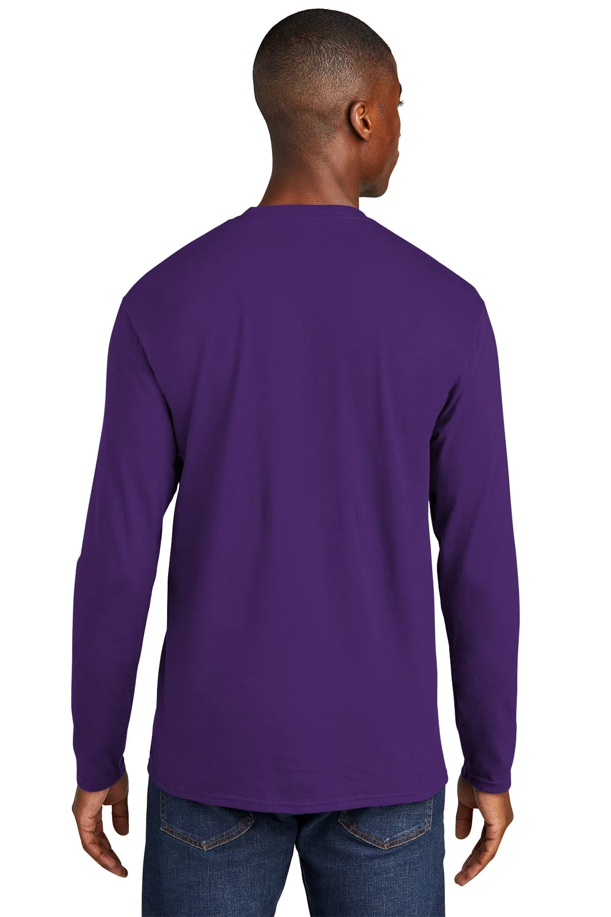 Port & Company Long Sleeve Fan Custom Favorite Tee's, Team Purple