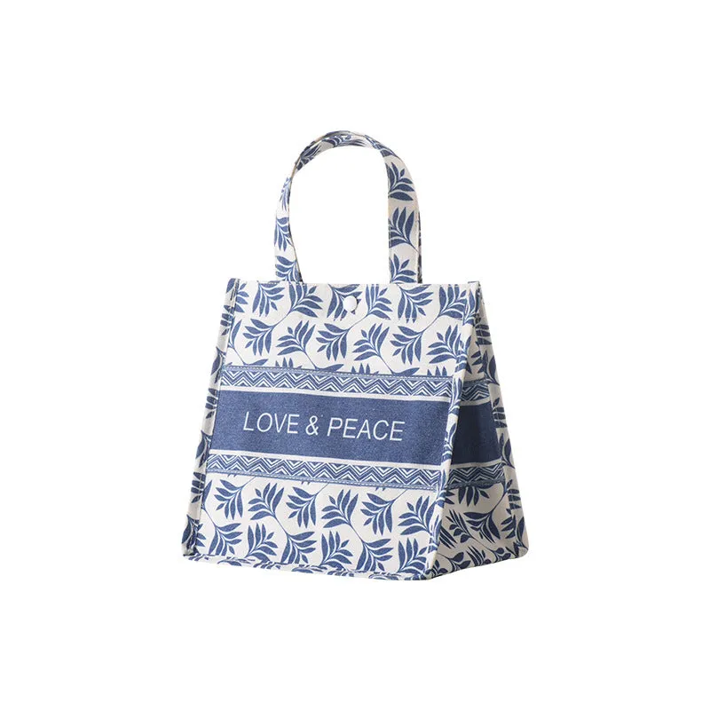 Portable Lunch Bag Cotton And Linen Fashion Insulation Bag Portable Simple Work Lunch Box Bag For Primary School Students