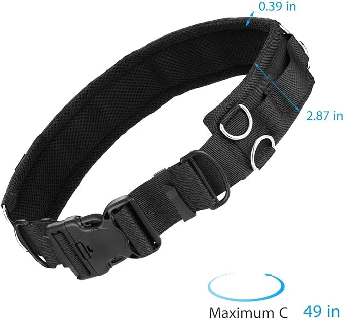Powerextra Utility Outdoor Photography Adjustable Waist Strap Belt with D-rings for Hanging Tripod Camera Case Lens Case Flash Case SD Card Pouch and Other Photography Accessories