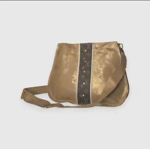 PRE ORDER Andi L Upcycled Leather Crossbody - Bronze
