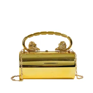 Pre Order: Metallic Cylindrical Magnetic Snap Handbag