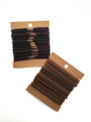 Premium Braided Hair Elastics - Neutral Shades (10-Pack)