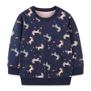 Premium Toddler Girl's Unicorn Print Sweatshirt