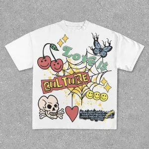preppy print T-shirt