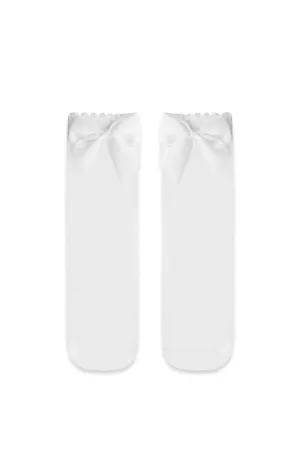 Prim Bow Socks in White