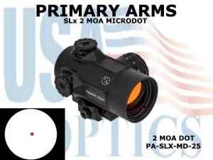 PRIMARY ARMS, PA-SLX-MD-25, SLx Rotary 25mm Microdot 2 MOA RED