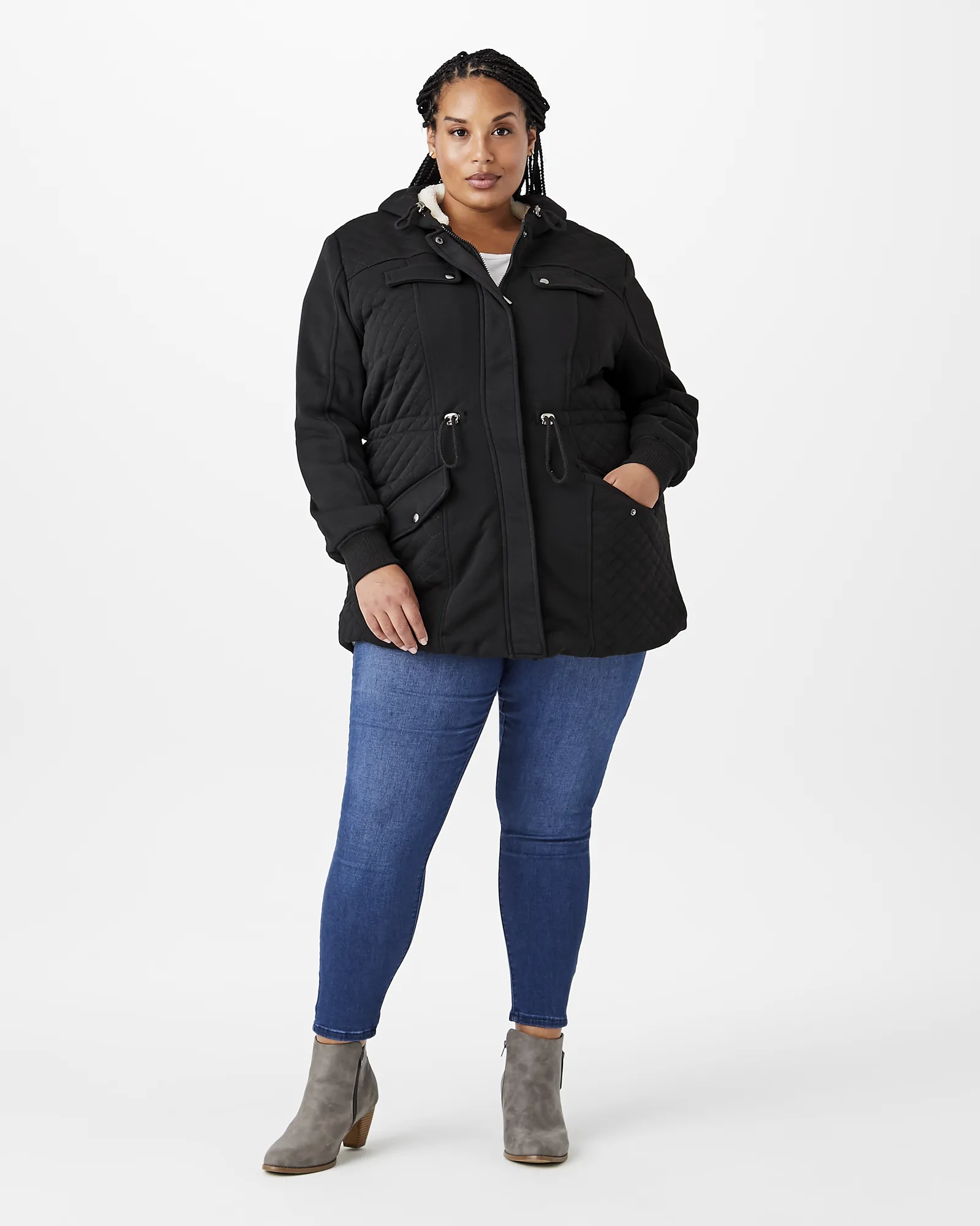Primrose Quilted Hooded Jacket | Black