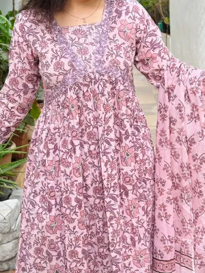 PRINTED ALIA CUT KURTA SET