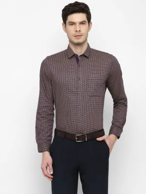 Printed Purple Slim Fit Formal Shirt