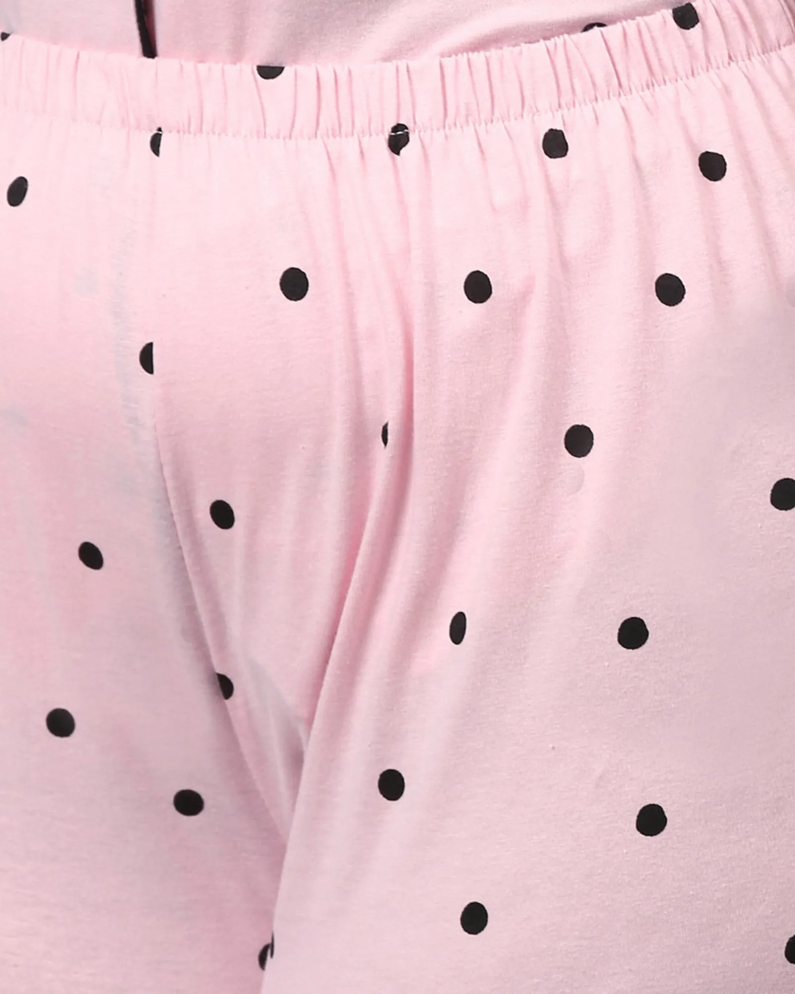 Printed Stylish Night Suit- Pink | Pink