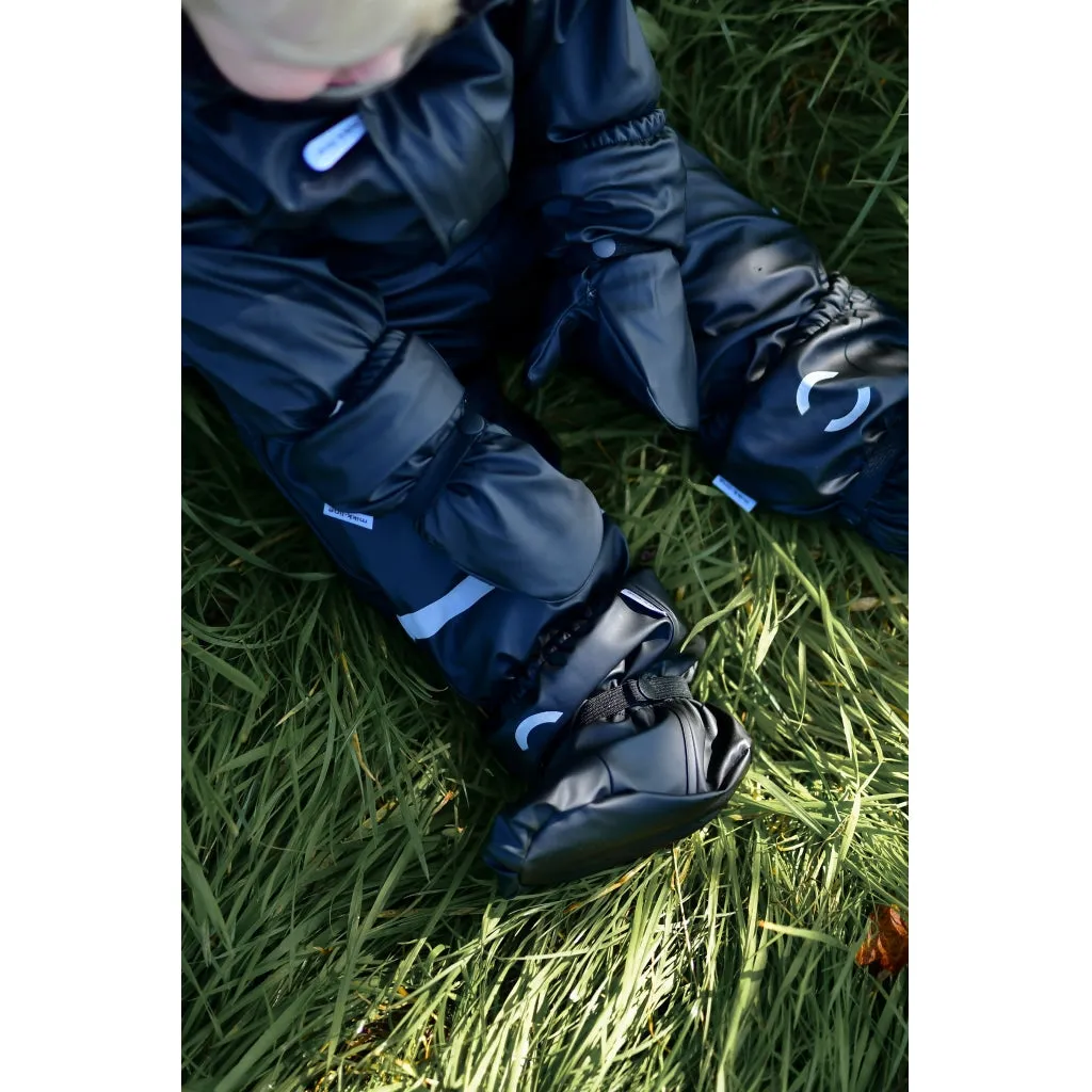 PU Rain Footies (Fleece lining) - Blue Nights
