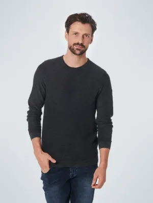 Pullover Crewneck Relief Garment Dyed   Stone Washed | Black